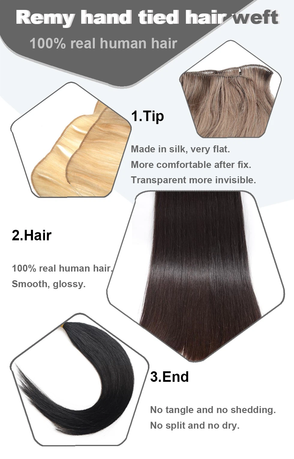 Remy hand tied hair weft Remy hand tied hair weft